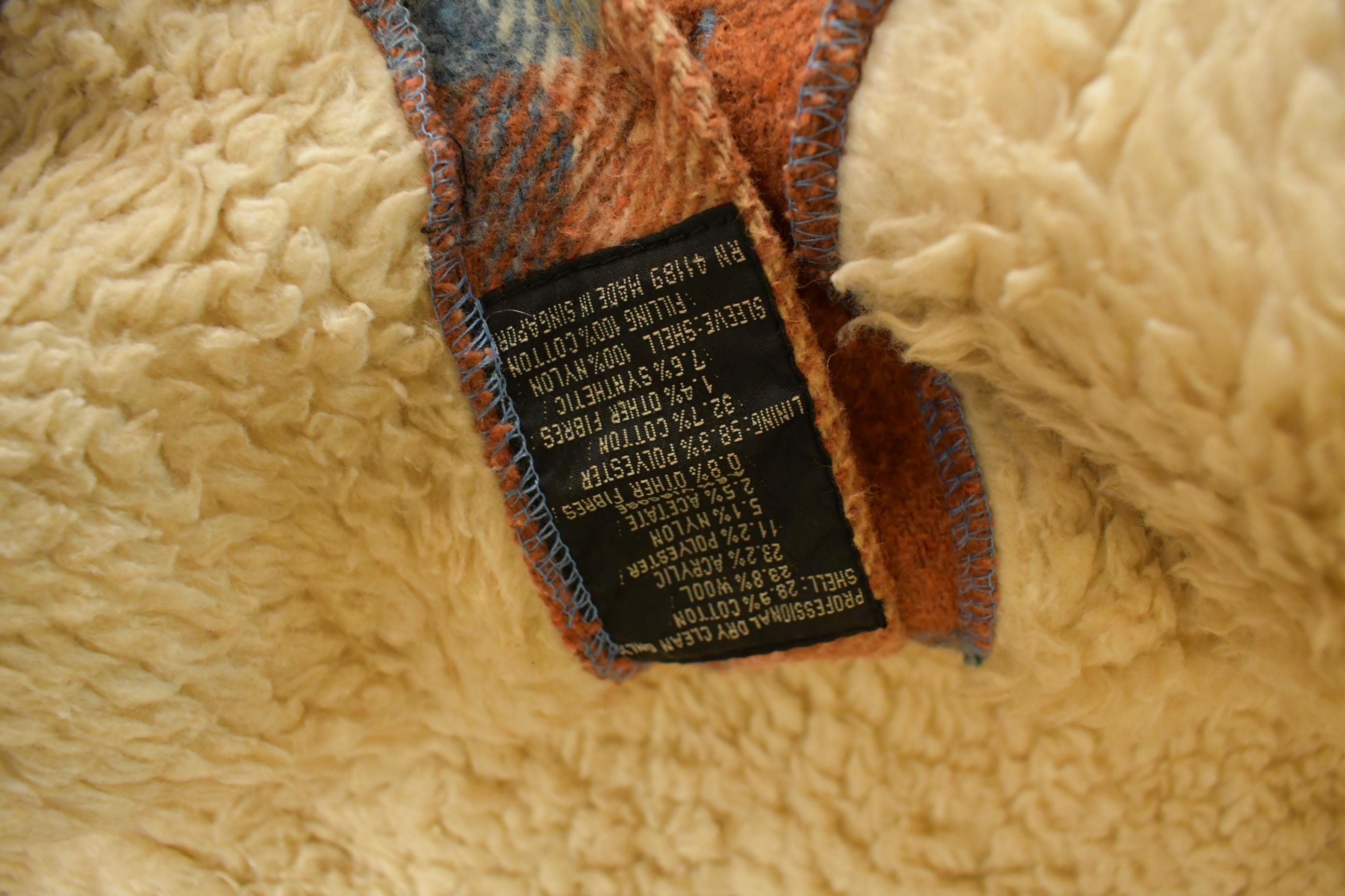 Vintage 1980s Matt Andrews Sherpa Lined Flannel Shirt Jacket Men's Large