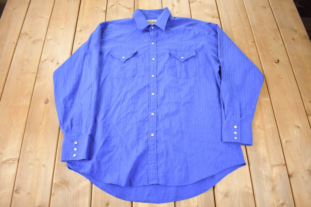 Vintage 1990s Ely Cattleman Western Style Pearl Snap Button Up Shirt