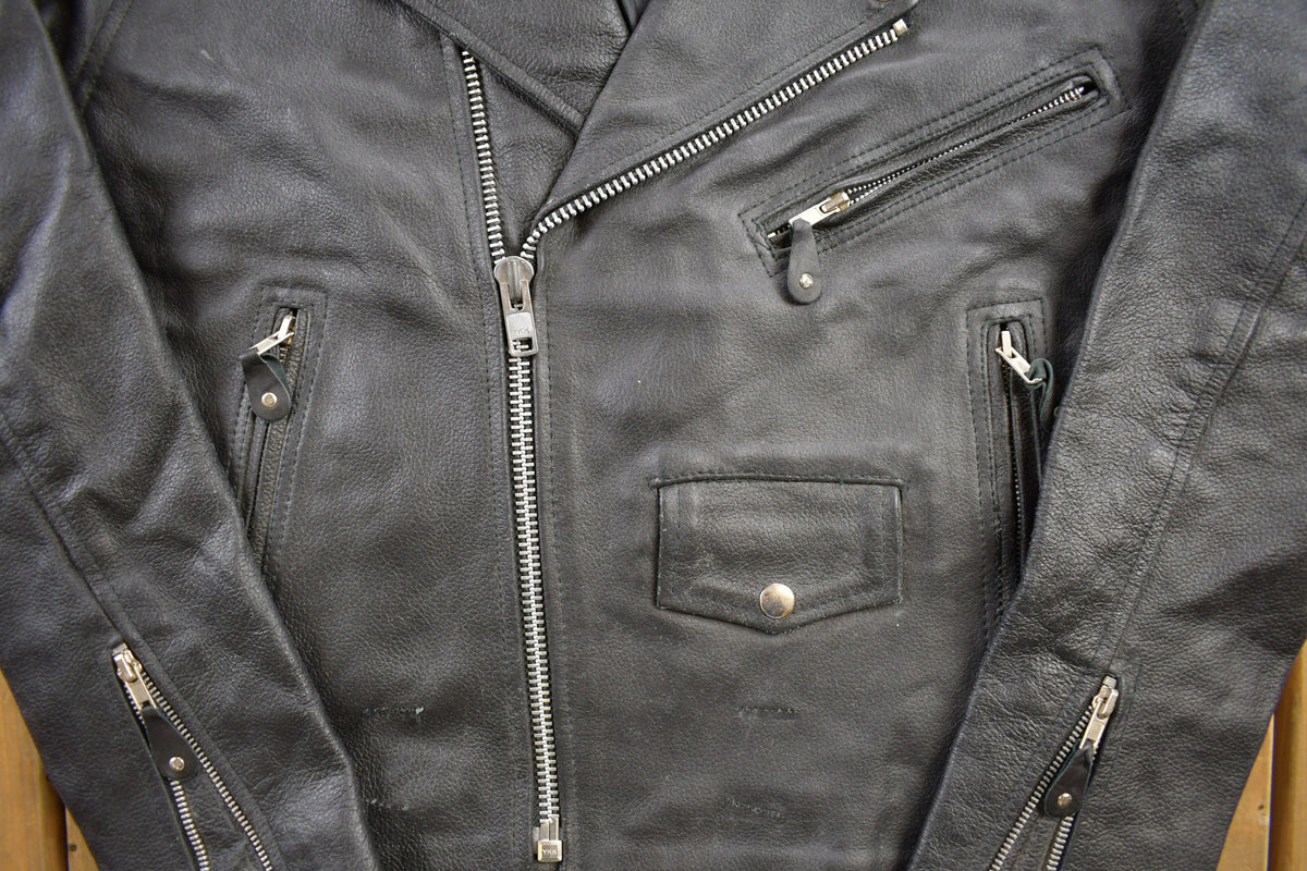 Vintage 1990s Leather Biker Jacket