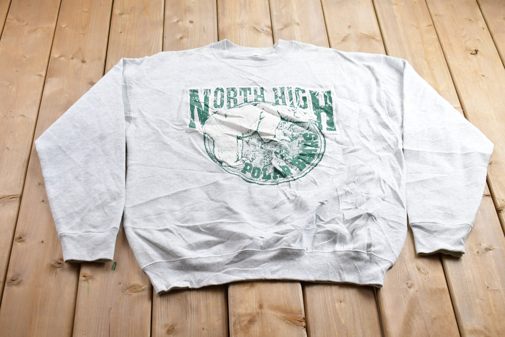 Vintage 1990s North High Polar Bears Collegiate Crewneck Sweatshirt / 90s Crewneck / Souvenir Sweater / Streetwear / Des Moines Iowa / Iowa