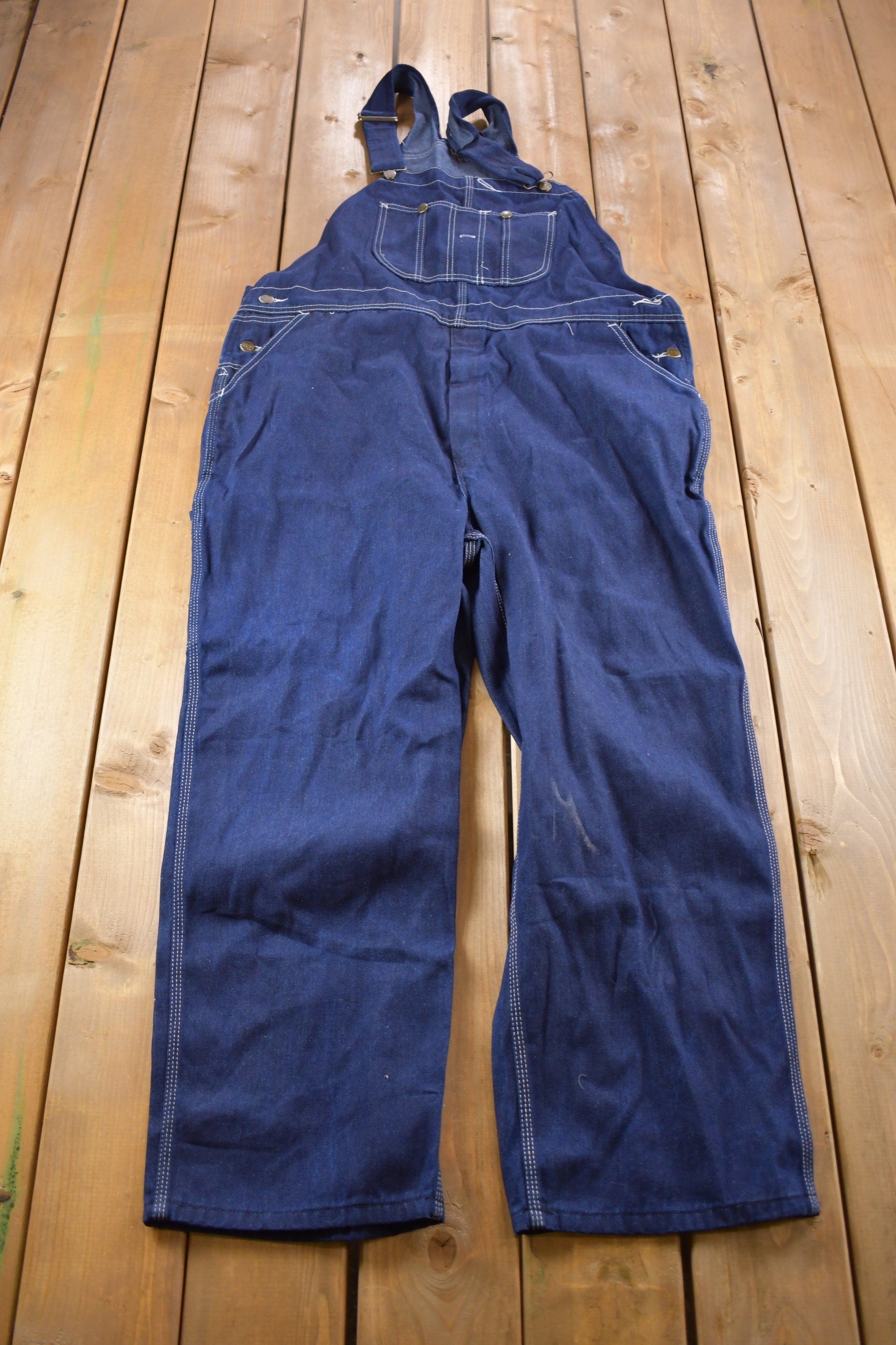 Vintage 1990s Sears WearTuff Denim Jean Overalls Size Medium