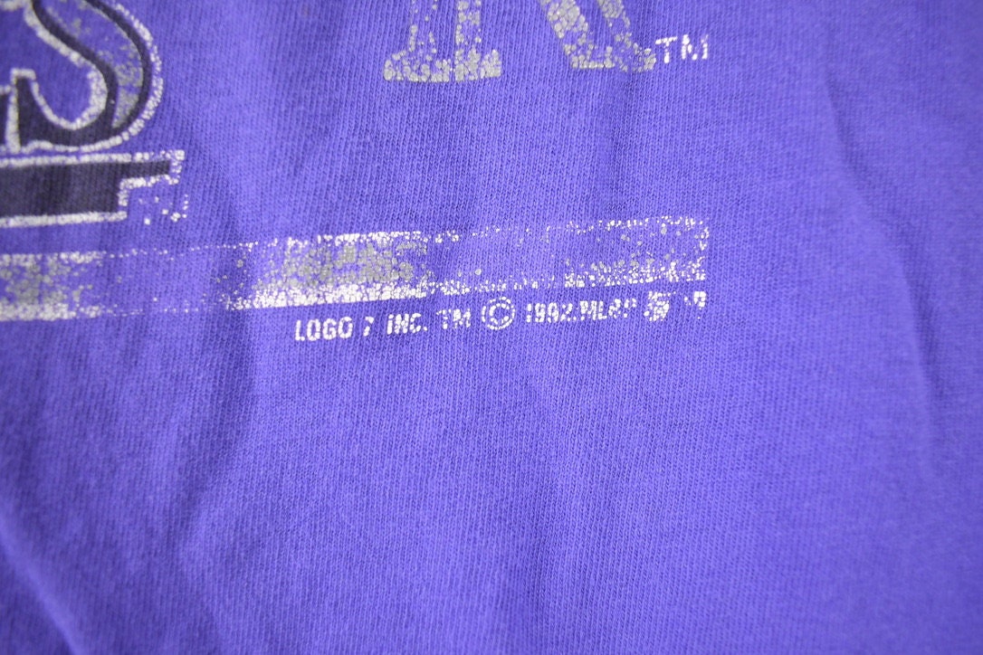 Vintage 1992 Colorado Rockies MLB Baseball Purple Graphic T-Shirt Made In USA Size L
