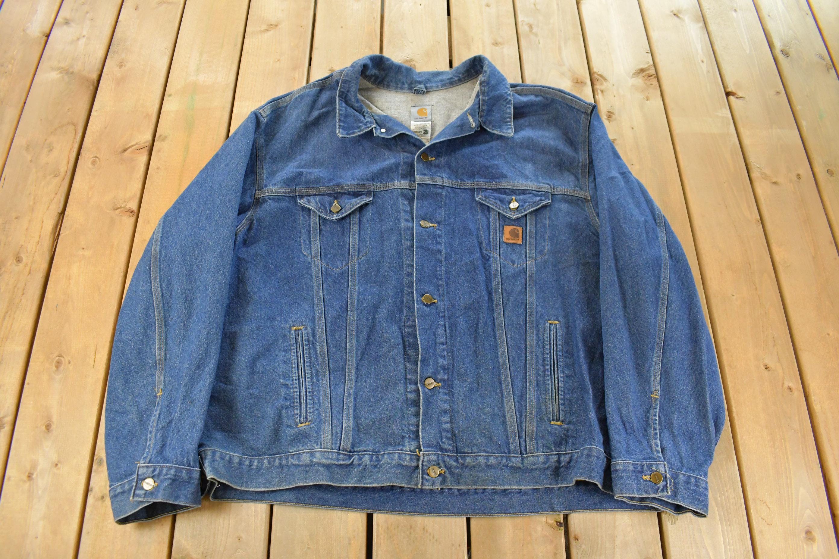 Vintage 1990s Carhartt Denim Trucker Jacket Men's 4XL