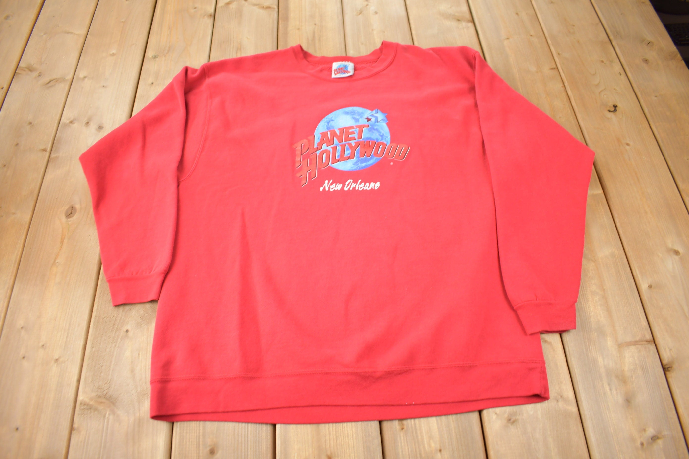 Vintage 1990s Planet Hollywood New Orleans Souvenir Crewneck Sweatshirt Made In USA