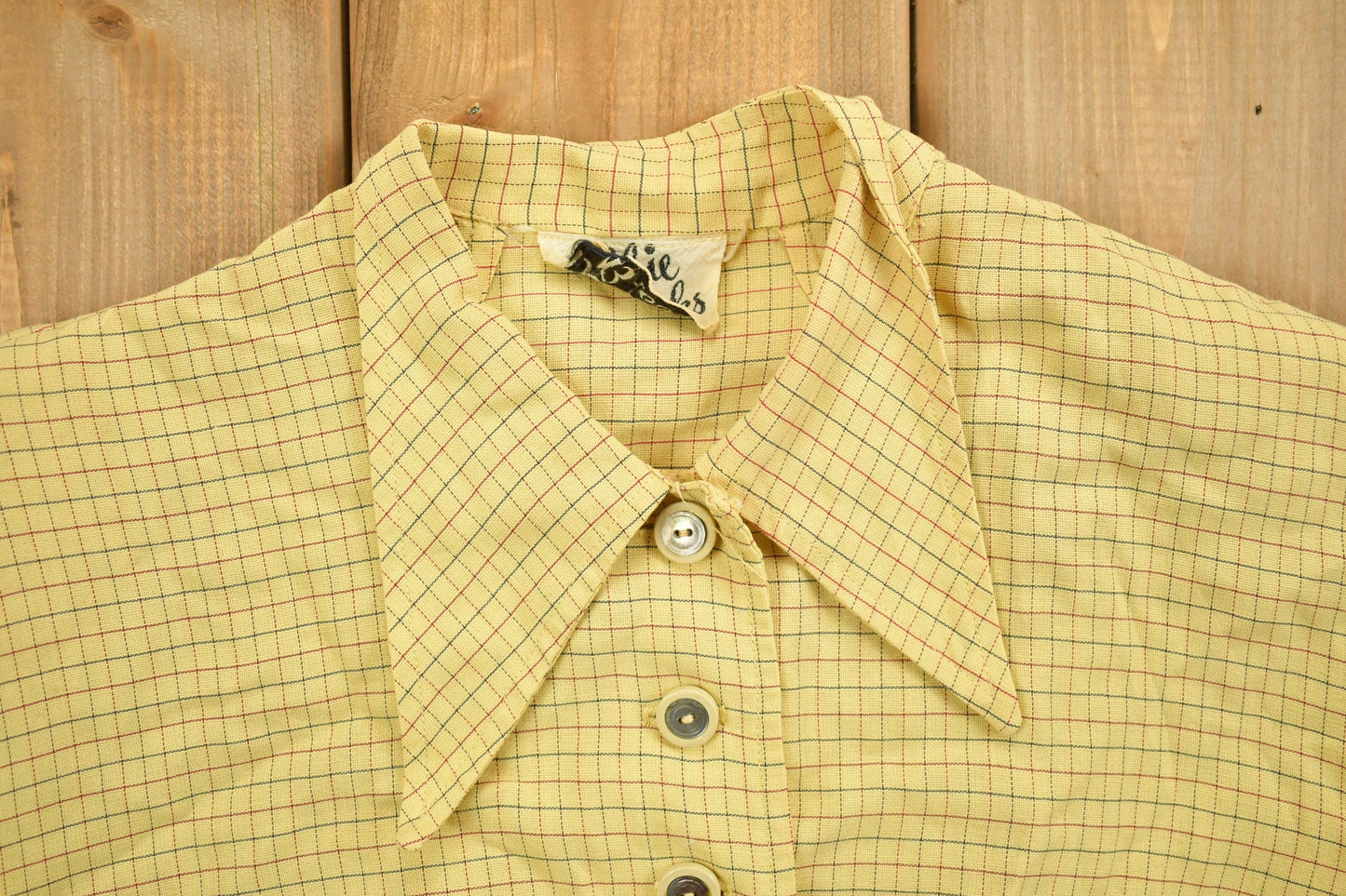 Vintage 1970s Bobbie Brooks Striped Yellow Button Up Shirt / 1970s Button Up / Vintage Flannel / Basic Button Up / Casual Shirt