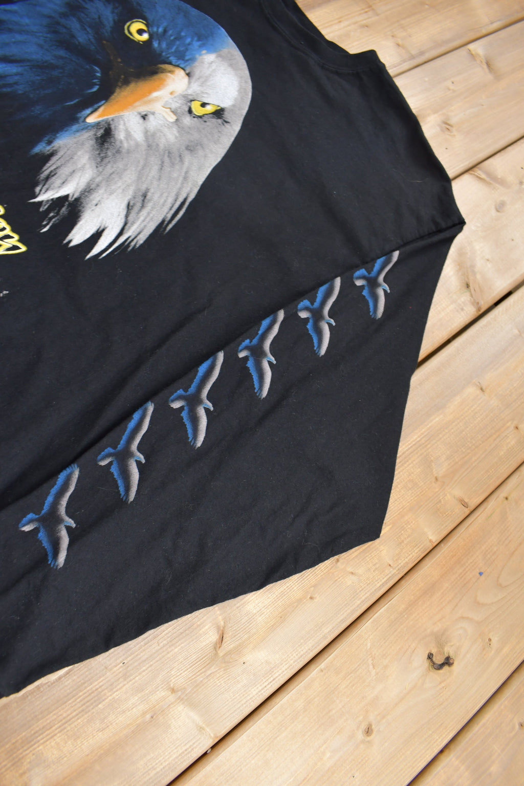 Vintage 1990s Bald Eagle Night Vision Outdoor Life Long Sleeve Graphic T-Shirt