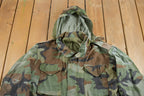 Vintage 1984 Military Woodland Camouflage Cold Weather Field Jacket