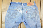 Vintage 1990s Perfectly Distressed Levi Strauss Red Tab 501 Denim Jeans Size 30 x 30 Made In USA