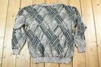 Vintage 1990s Michael Herald Knit Abstract Pattern Crewneck Sweater Mens L