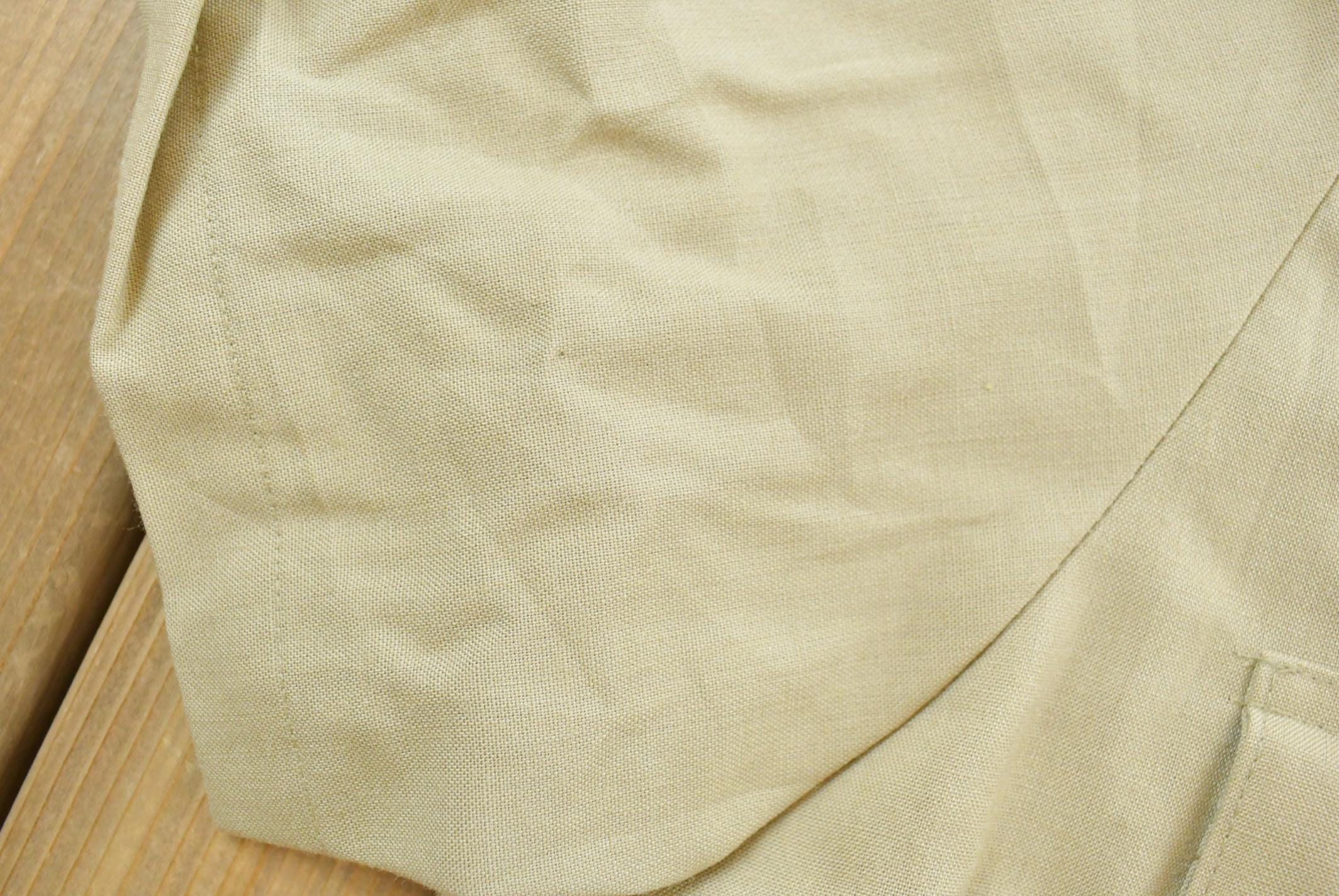 Vintage 1980s Jaguar Tropical by Conqueror Button Up Beige Safari Style Shirt Men's /