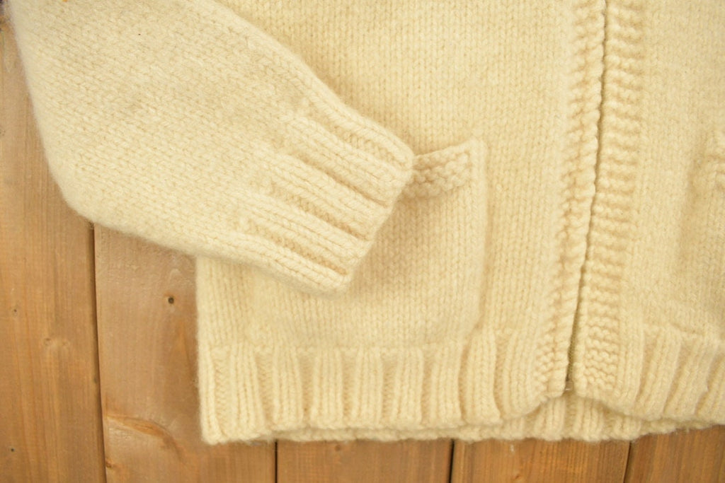 Vintage 1980s Cable Knit Zip Up Sweater