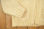 Vintage 1980s Cable Knit Zip Up Sweater