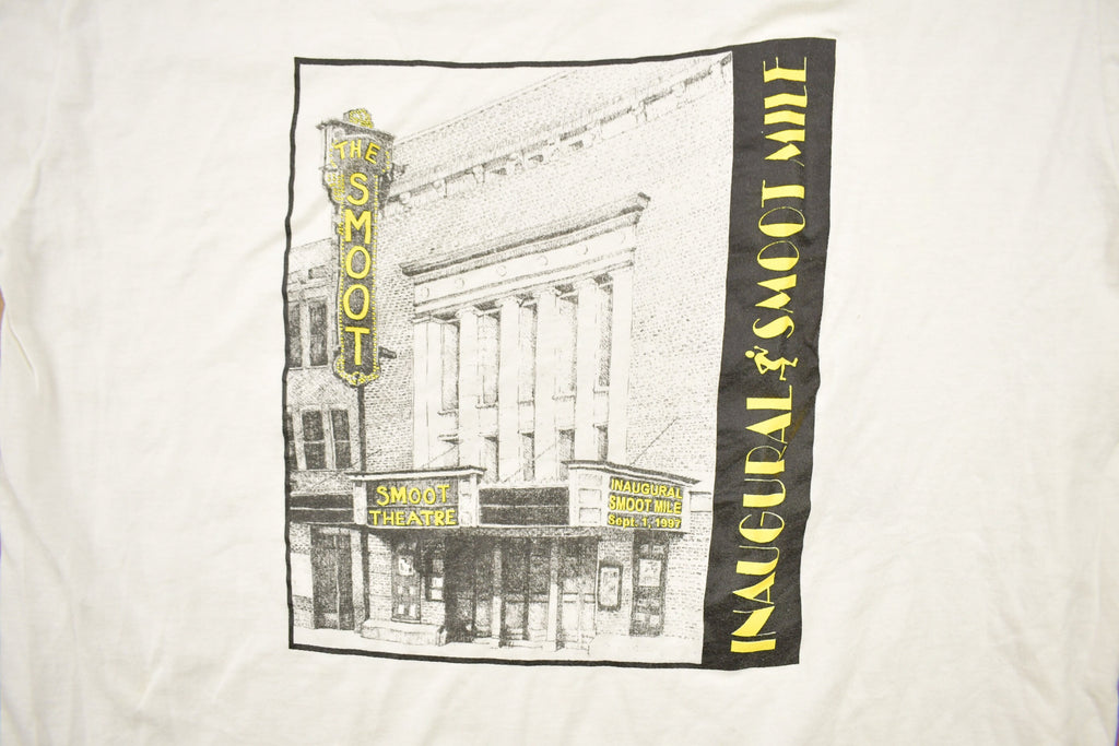 Vintage 1997 Inaugural Smoot Mile Graphic Russell Athletic T Shirt Single Stitch