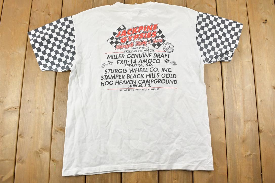 Vintage 1997 Jackpine Gypsies Motocross Racing T-Shirt