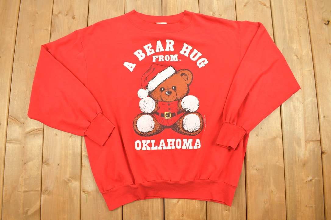 Vintage 1994 Oklahoma Bear Christmas Sweater