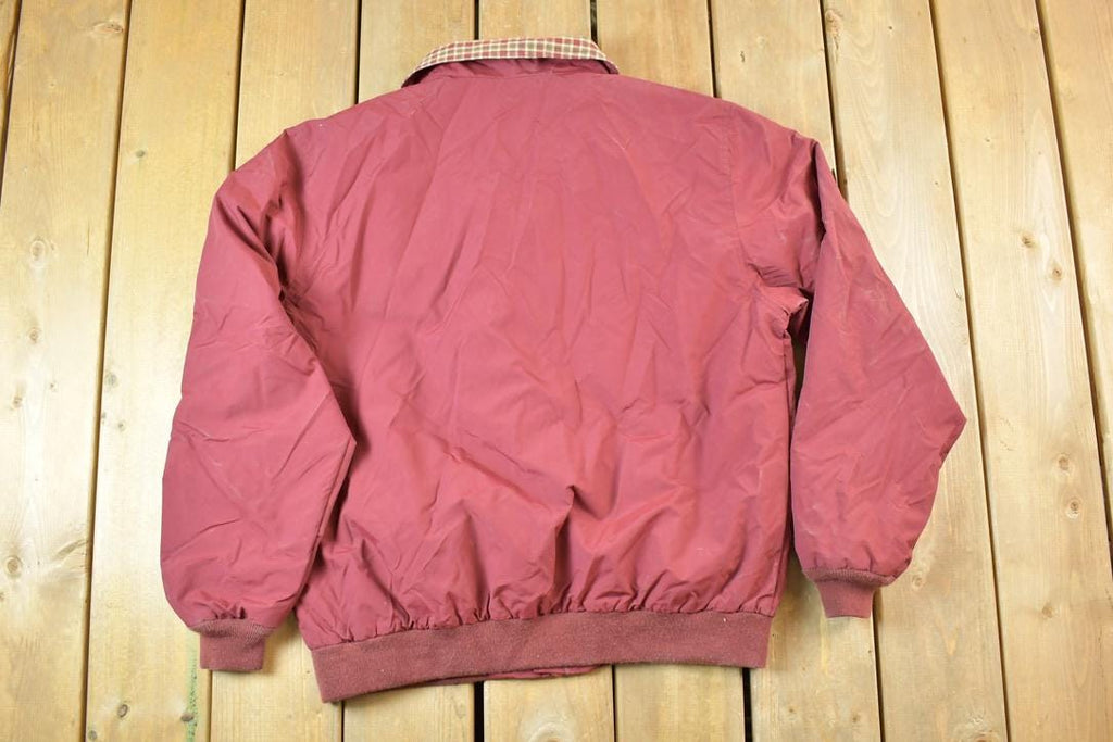 Vintage 1990s LL Bean Plaid Lined Golfing Outdoors Windbreaker Jacket