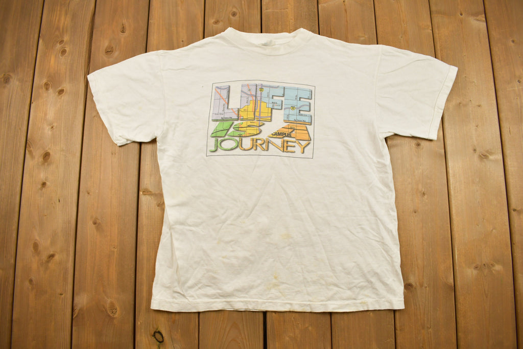 Vintage 1990s Life is a Journey Graphic T Shirt