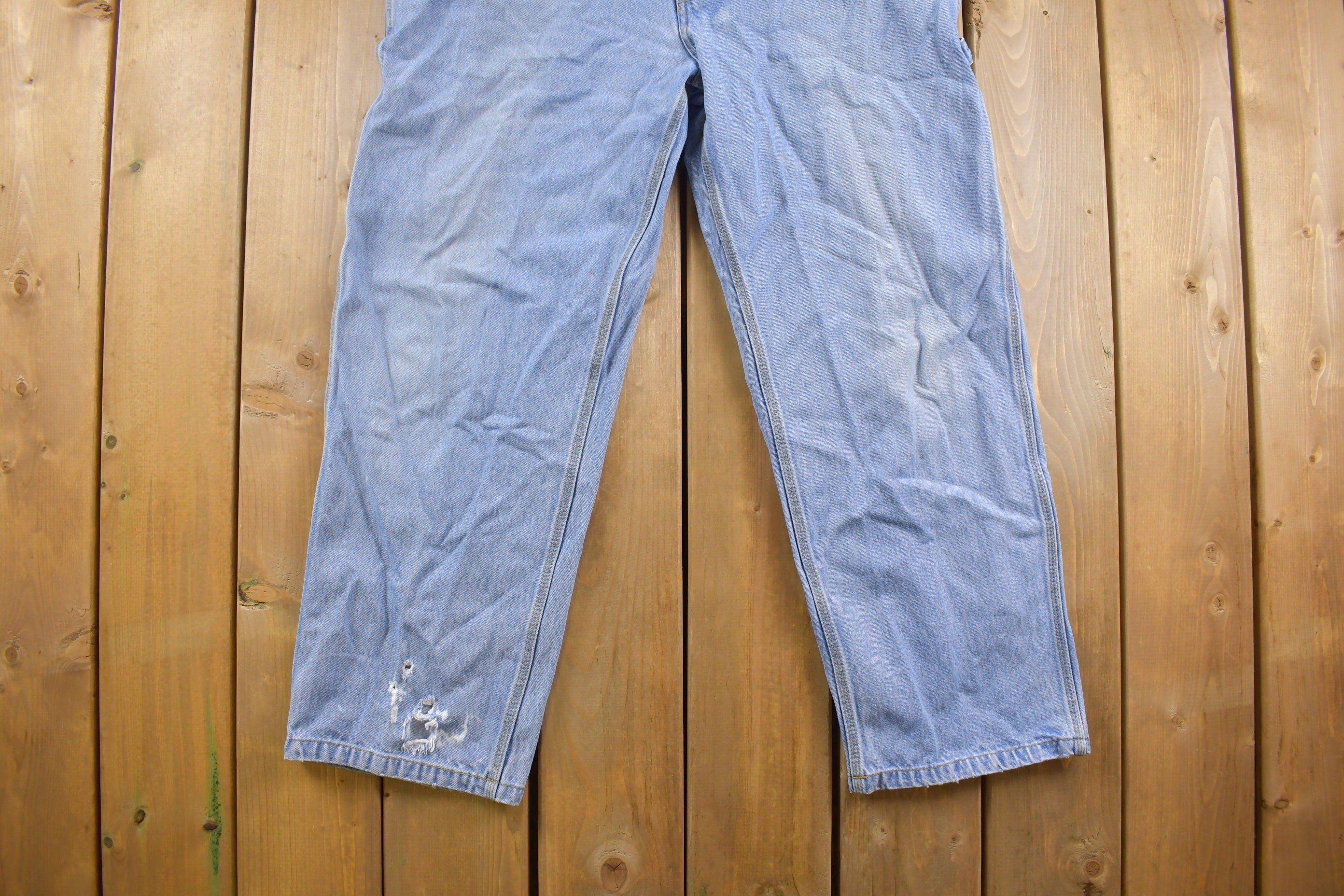 Vintage 1990s C.E. Schmidt Blue Denim Jean Overalls Size 42 x 28