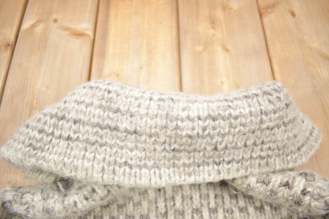 Vintage 1980s Wool Knit Button Up Sweater / Vintage 80s Cardigan / Outdoorsman / Vintage Knit / Winter Sweatshirt