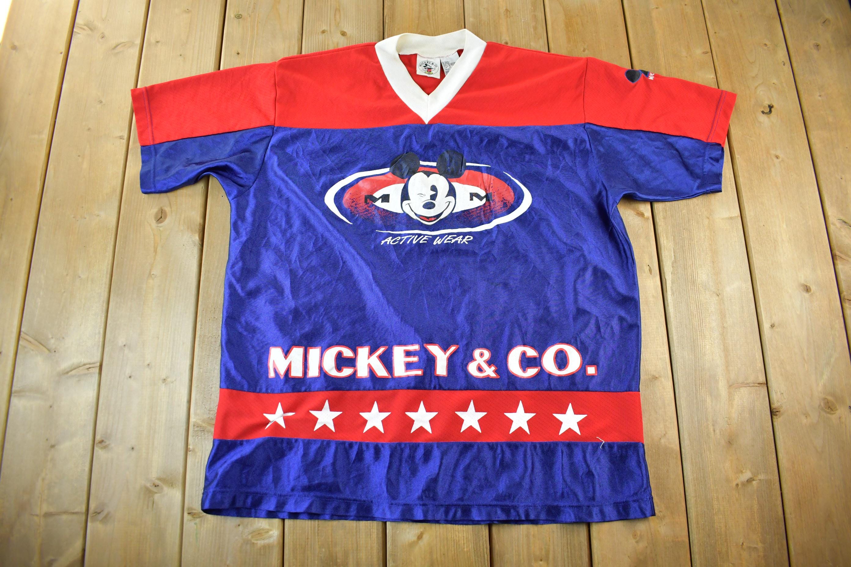 Vintage 1990s Mickey Mouse Disney Cartoon Promo Soccer Jersey Men's Large