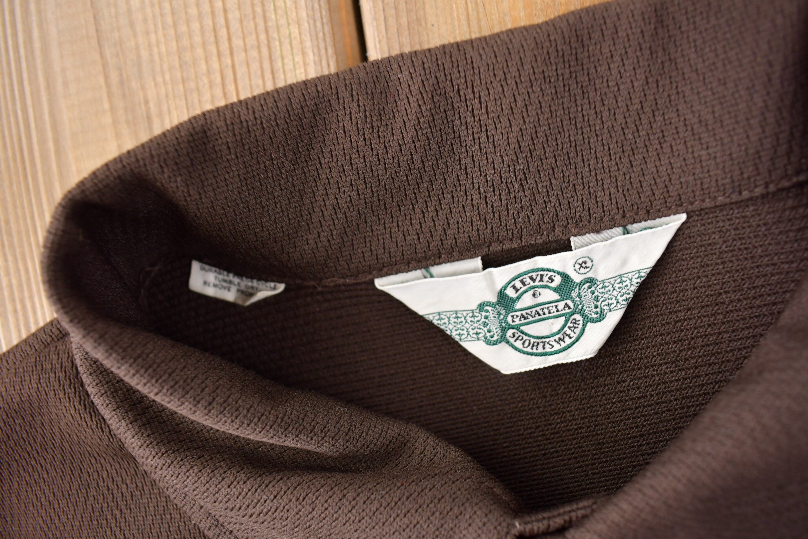 Vintage 1970s Levi's Panatela Western Style Brown Button Up Shirt Made in USA Size XL