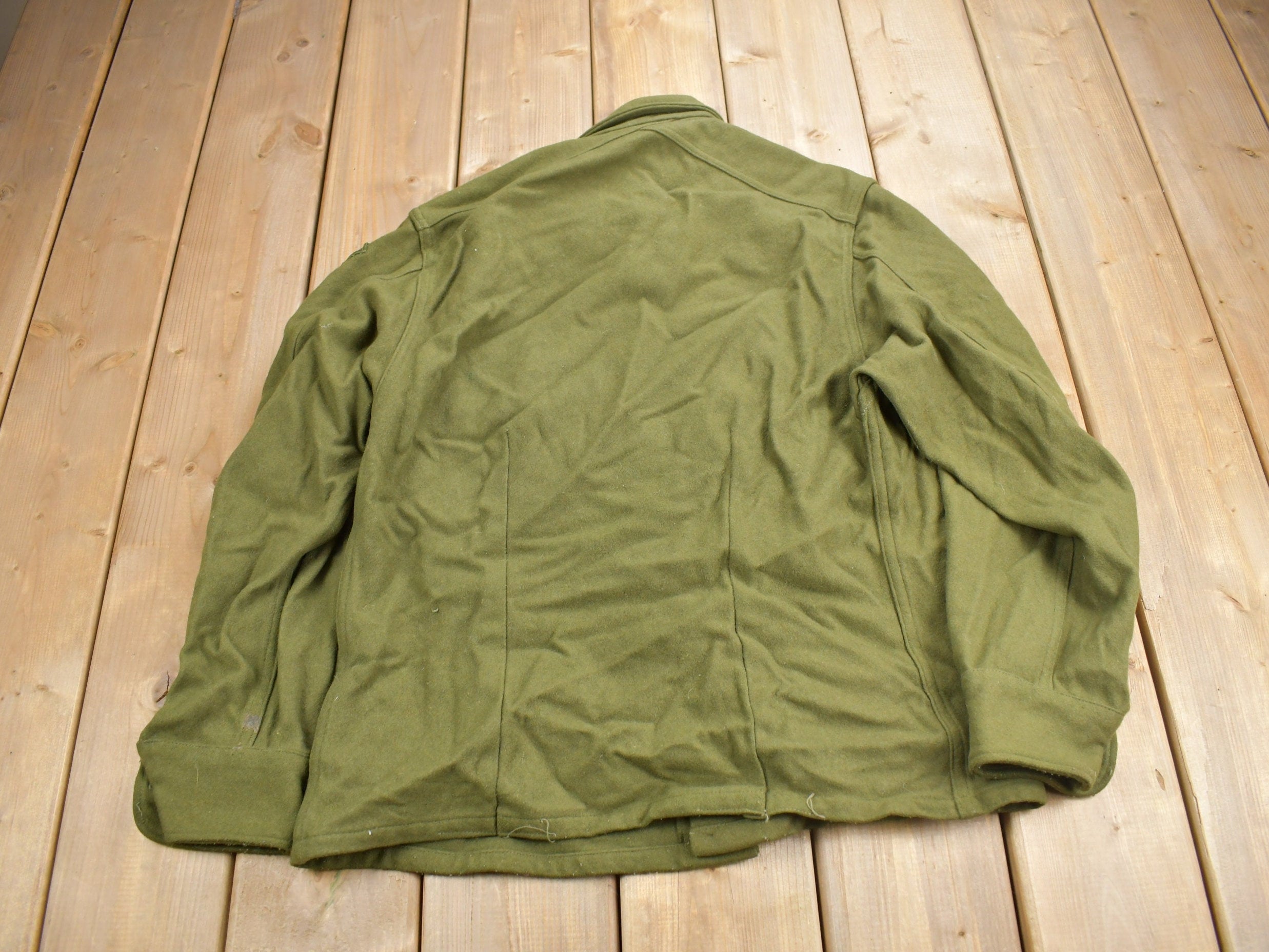 Vintage 1940s WW2 Wool Button Up Infantry Shirt