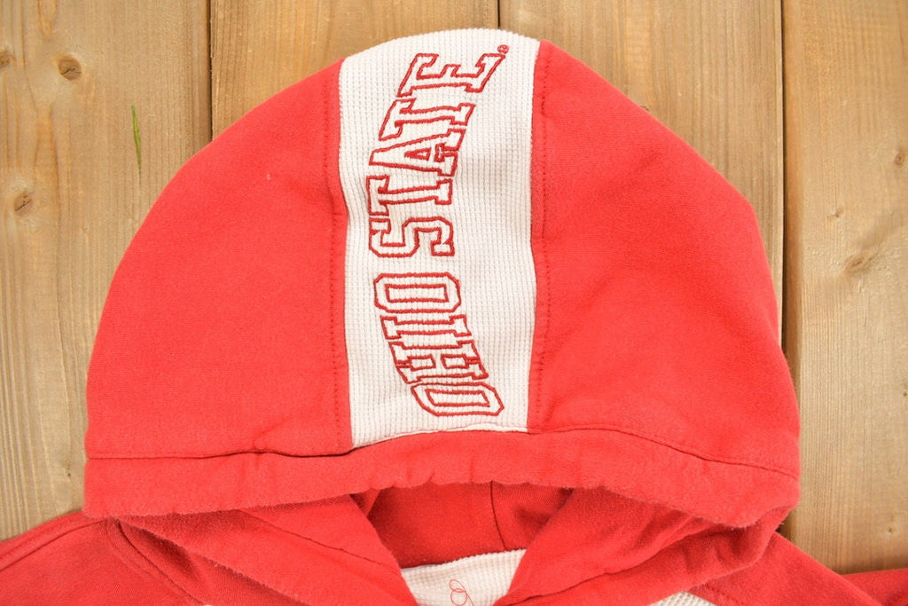 Vintage 1990s Majestic University Of Ohio State Buckeyes Embroidered Hoodie