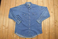 Vintage 1990s Wrangler Western Style Denim Snap Button Shirt