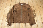 Vintage 1990s Nancy Bolen City Girl Petite Suede Fringe Jacket