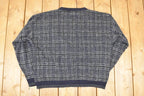 Vintage 1990s Natural Issue Plaid Knit Crewneck Sweater Men's L
