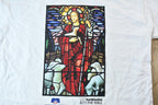 Vintage 1990s American Bible Society Graphic Stained Glass Jesus the Shepherd T-Shirt