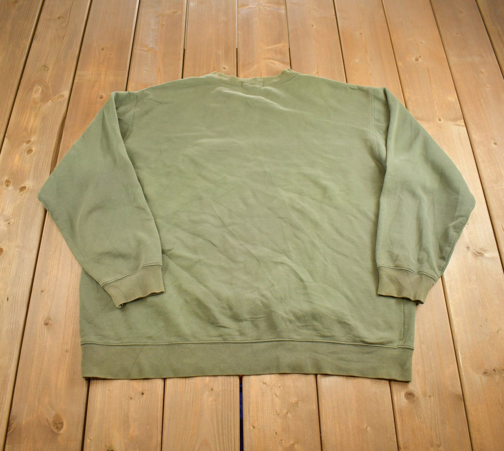 Vintage 1990s Lands End Green Crewneck Sweatshirt