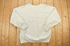Vintage 1980's Champion Reverse Weave Warm-up Collegiate Crewneck University of Niagara Heavily Distressed.