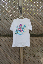 Vintage 1990s Winter Snowman Graphic T Shirt