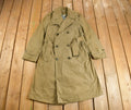 Vintage 1980s Army Military Button Down Overcoat