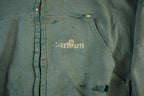 Vintage 1990s Carhartt Thrashed Sun Faded Zip Up Thermal Hoodie Men's 2XL