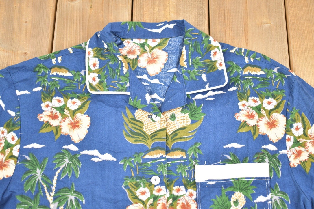 Vintage 1980s Hawaiian Button Up Shirt