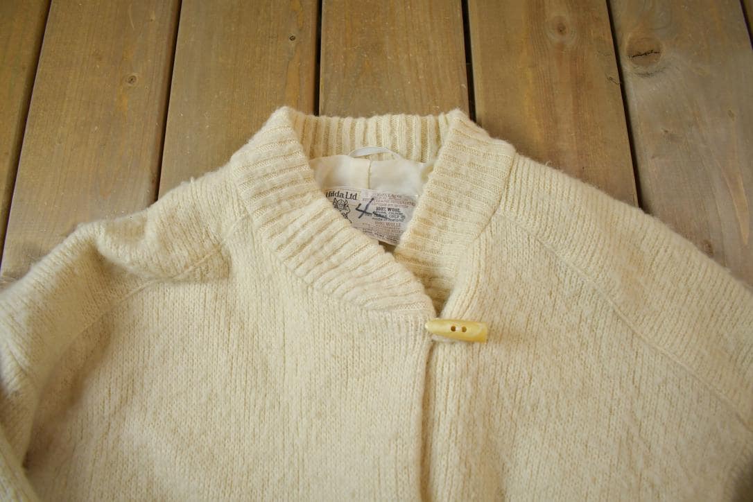 Vintage 1970s Hilda LTD 100% Wool Toggle Closure Jacket Made In Iceland