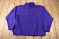 Vintage 1990s Eb Tek Eddie Bauer Purple Quarter Zip Fleece Sweater Size Large