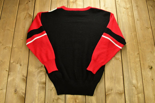 Vintage 90's White Stag Knitted Sweater / Colorblock / Vintage 90s Crewneck / Wool Sweater / Outdoor / Hand Knit / Pullover Sweatshirt