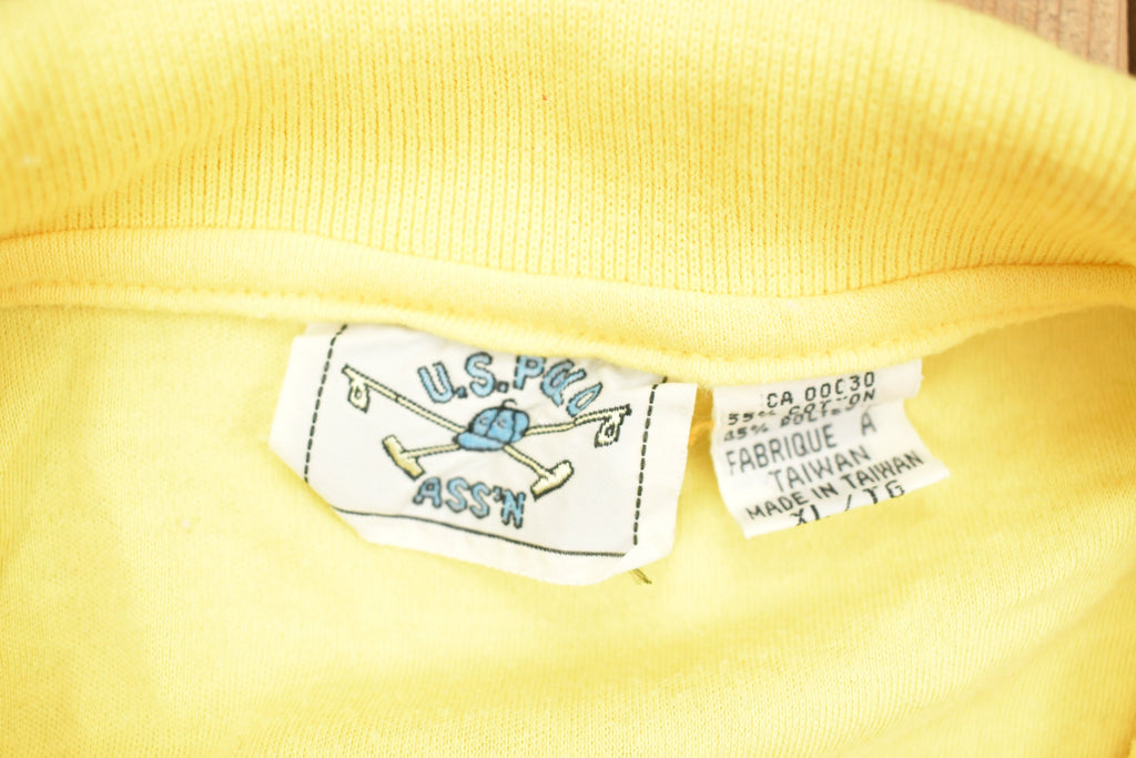 Vintage 1990s Us Polo Assn Blank Yellow Polo Sweatshirt