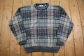 Vintage 1990s Knit Checker Knit Crewneck Sweater - Made in Italy