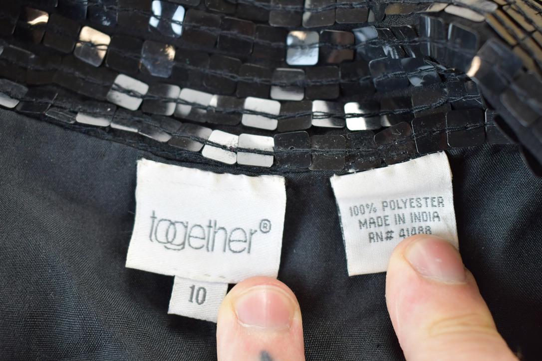 Vintage 1980s Sequin Button Up Shirt