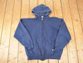 Vintage 1990s Russell Athletic Full Zip Blank Hoodie Sweatshirt Men's L