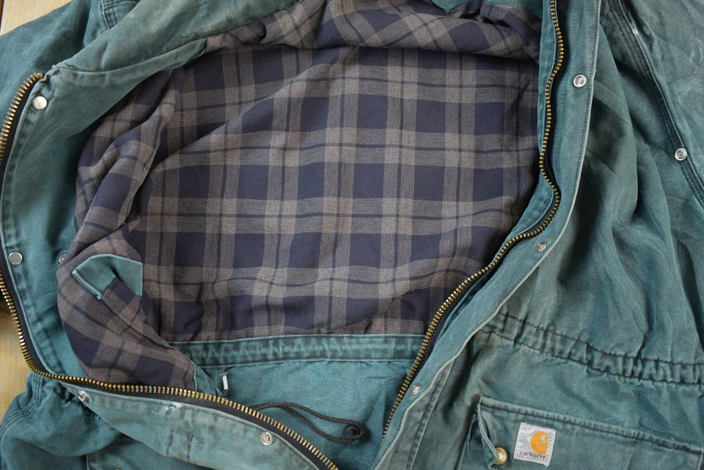 Vintage 1990s Distressed Carhartt Blanket Lined Jacket Made In USA