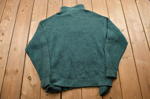 Vintage 1990s Orvis Knitted Quarter Zip Sweater / Vintage 90s Sweater / Solid Knit Sweatshirt / Colorful / Sweatshirt / Orvis Vintage Knit