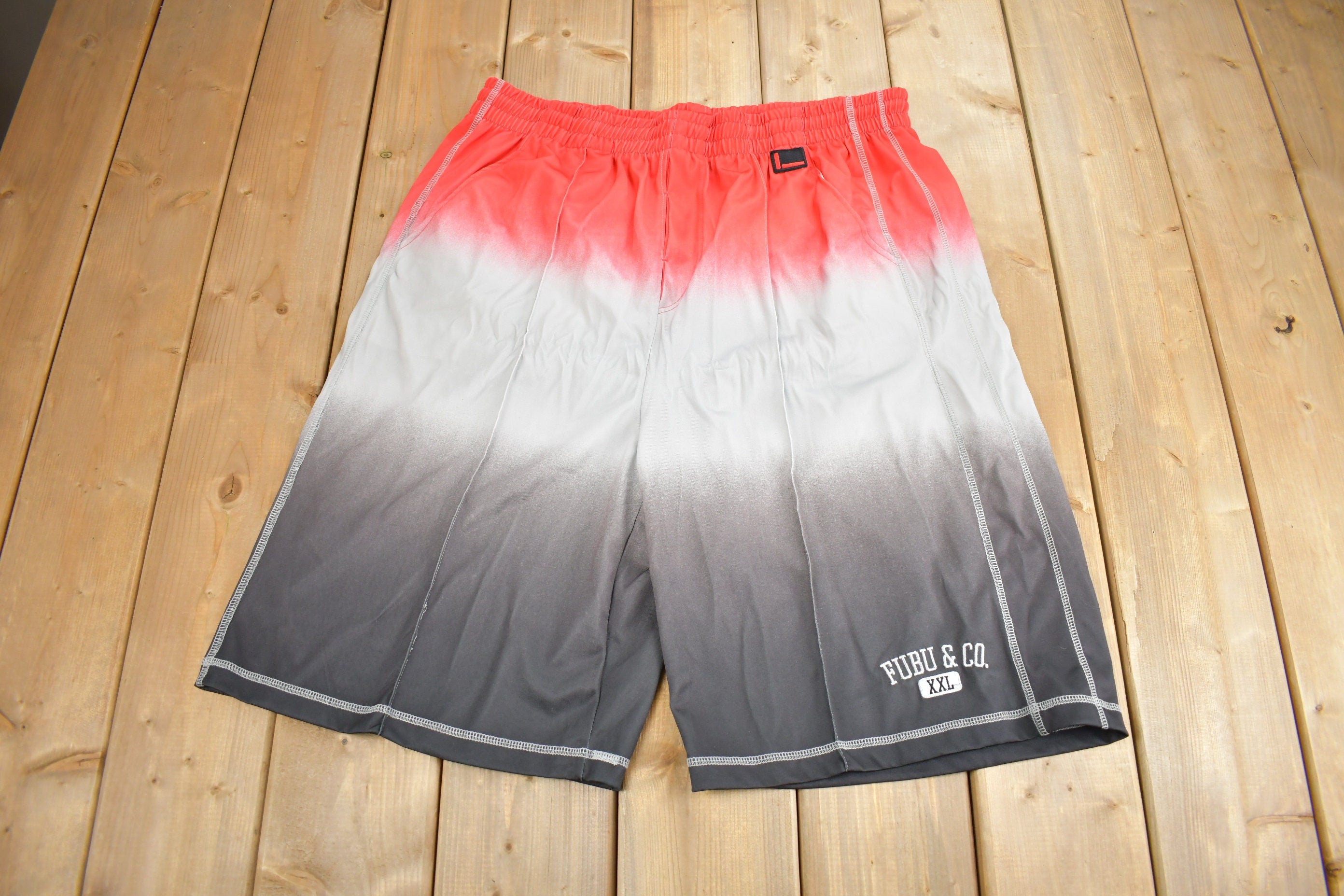 Vintage 1990s Fubu & Co Multi Color Baggy Shorts Size XXL