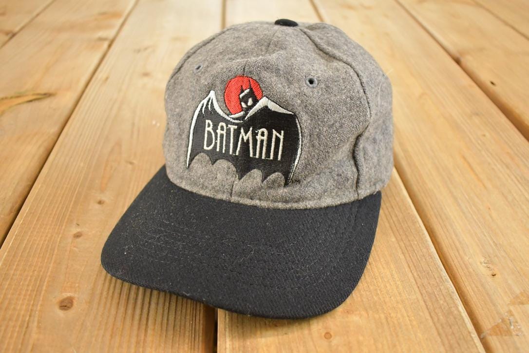 Vintage Y2K Youth Batman The Animated Series Comic Book Snapback Hat / 2000's Embroidered Cap