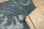 Vintage 1995 Grey Wolf Theme All Over Print Liquid Blue Graphic T-Shirt
