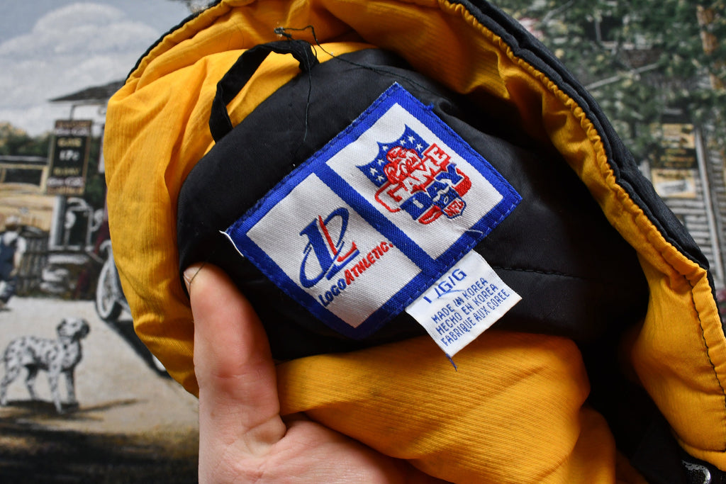 Vintage 1990s Pittsburgh Steelers NFL Logo Athletic Puffer Jacket